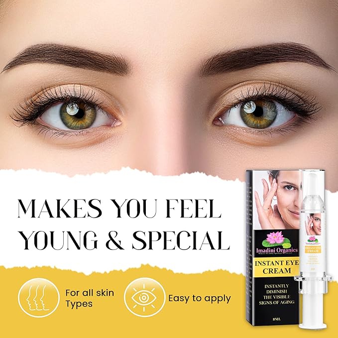 Imadini Natural Eye Wrinkle Cream, Remove Eye Bag Dark Circles, Reduce Puffiness & Eye Wrinkle, Ideal Eye Bag Cream For Both Men & Women– 8ml-VivaGrace Women