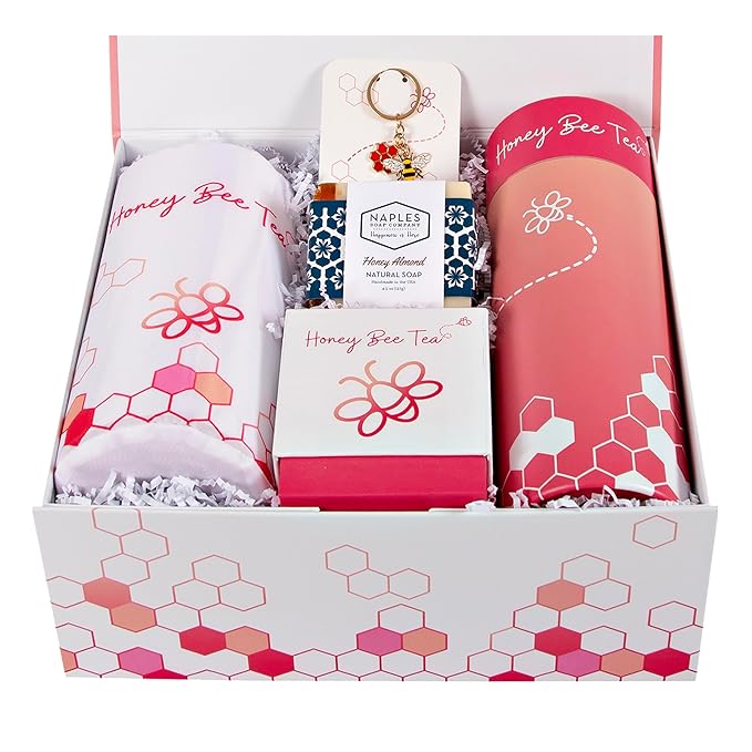 Honey Bee Tea™ Gift Set | Gifts for Women | 7 Piece Set | Hand Picked Beautifully Packaged | Luxury Spa Gift Featuring Naples Soap Company-VivaGrace Women