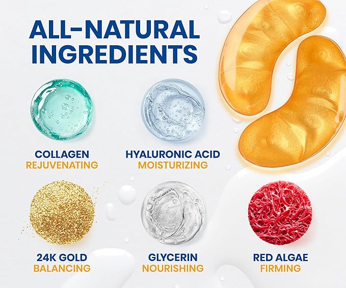 Stylia Under Eye Patches for Puffy Eyes and Dark Circles (20 Pairs) - 24k Gold Under Eye Mask with Vitamin C, Hyaluronic Acid, Pearl Extract - Eye Masks for Dark Circles and Puffiness-VivaGrace Women