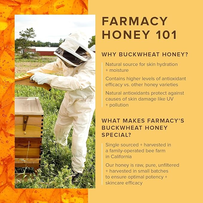 Farmacy Peptide Lip Balm - Lip Smoothie Hydrating Lip Balm with Vitamin C to Visibly Plump + Smooth Lip Lines - Nourishing Lip Treatment with a High-Gloss Finish - Honey Vanilla (10g)-VivaGrace Women