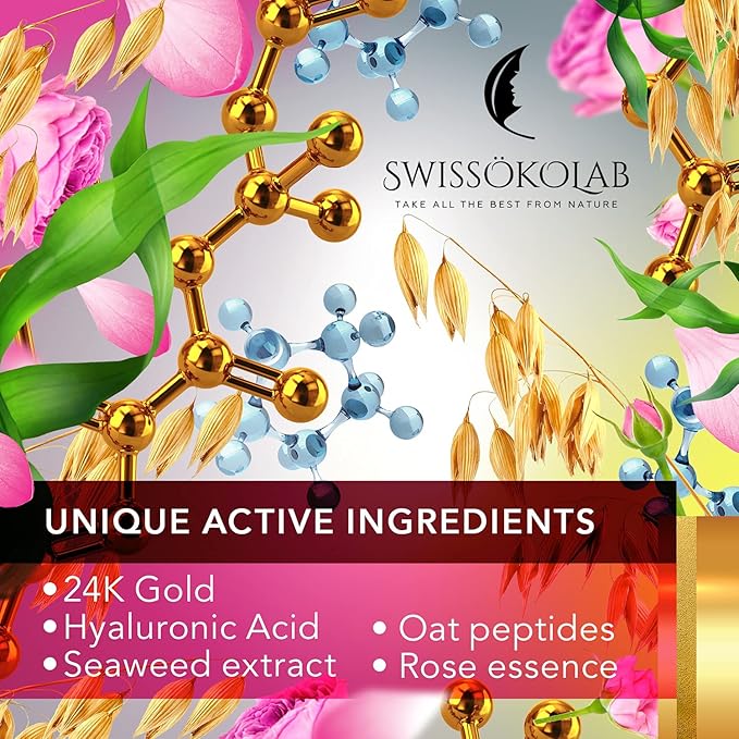 SWISSÖKOLAB Under Eye Patches For Puffy Eyes 24k Gold Eye Mask Dark Circles And Puffiness Collagen Eye Gel Pads Moisturizing & Reducing Wrinkles Anti-Aging Hyaluronic Acid (Japanese Series)-VivaGrace Women