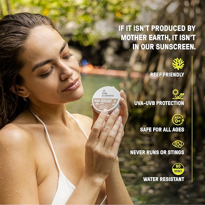 Raw Element Ultra-Moisturizing Tinted Face Cream, Non Toxic Mineral Face Sunscreen, Daily Tinted Moisturizer, Non-Nano Zinc Oxide, Reef Friendly, All Ages, SPF 30, 1.8 oz, Pearly Sand, Pack of 1-VivaGrace Women