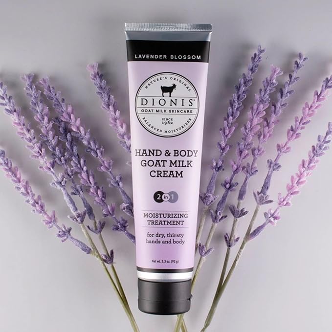 Dionis Goat Milk Skincare Lavender Blossom 3 Piece Self Care Essentials Gift Set - Bar Soap, Hand & Body Cream & Whipped Chamomile Sugar Body Scrub In Recyclable Box - Exfoliate & Moisturize Dry Skin-VivaGrace Women