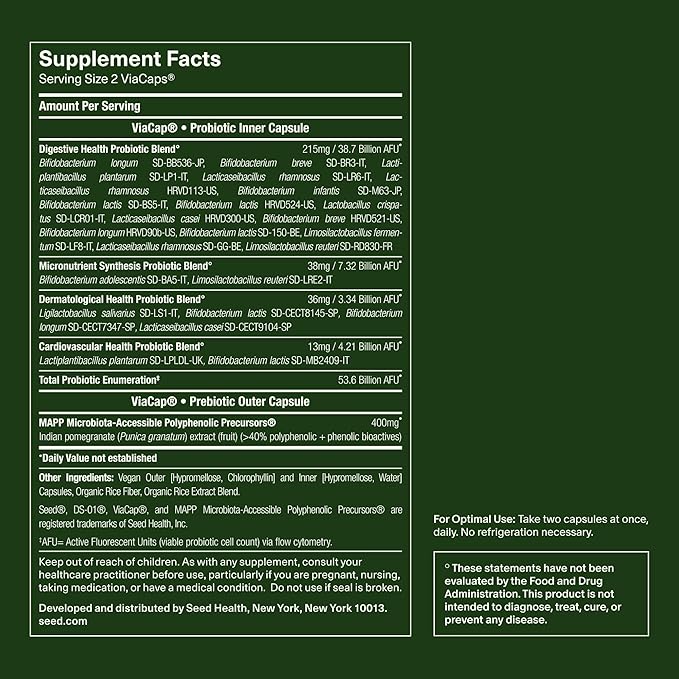 Seed DS-01 Daily Synbiotic - Prebiotic and Probiotic for Women & Men - Digestive Health, Gut Health, Immune Support, Bloating & Constipation Relief - Vegan & Shelf-Stable - 60 Capsules (30-Day Supply)-VivaGrace Women