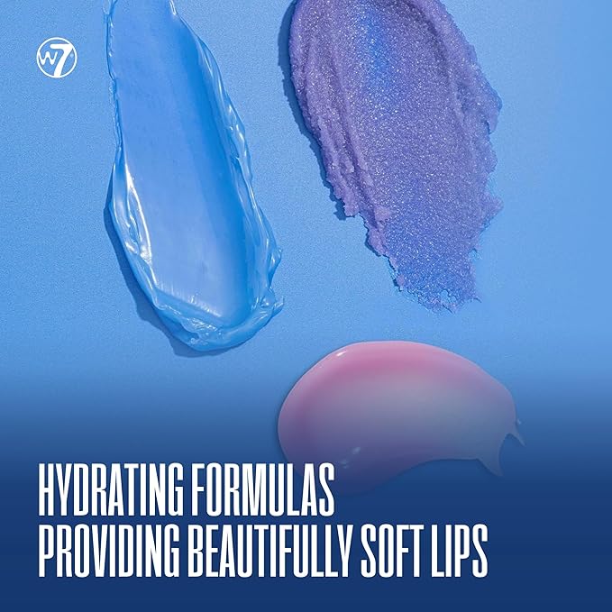 W7 Sweet Dreams Lip Care Trio - 3 Piece Set - Overnight Lip Mask, Lip Balm & Lip Scrub - Blueberry-VivaGrace Women