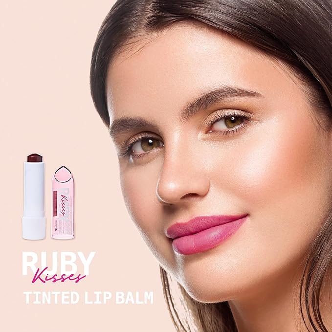 Ruby Kisses Balm Up Tinted Lip Balm, Non-Greasy Hydrating Formula, Nourishing Coconut Core & Vitamin E Infused, Lip Care with Natural Shine, Lightweight Sheer Color (Plum)-VivaGrace Women