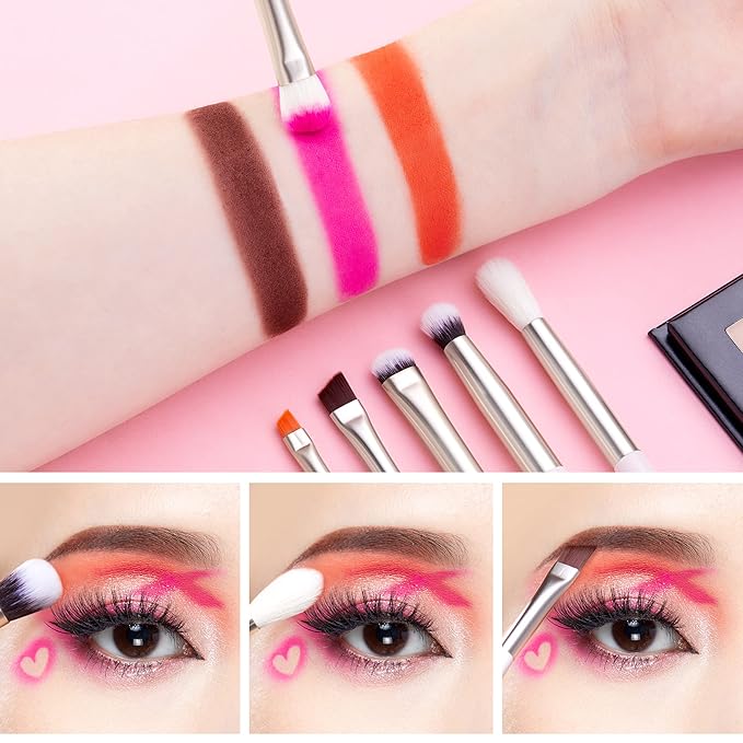 Jessup Eyeshadow Brushes 15pcs, Natural Eye Brush Set for Eyeshadow Blending Concealer Eyebrow Eyeliner, Blushing Bride T294-VivaGrace Women