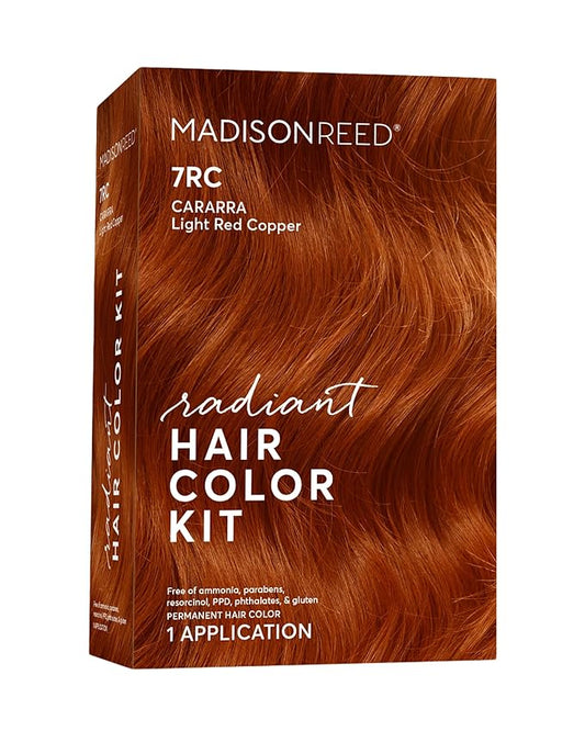 Madison Reed Radiant Hair Color Kit | 7RC Light Red Copper (Carrara Crimson) for 100% Gray Hair Coverage | Salon Quality Permanent Hair Dye | PPD-Free & Ammonia-Free | (Packaging May Vary) 1 Pack-VivaGrace Women