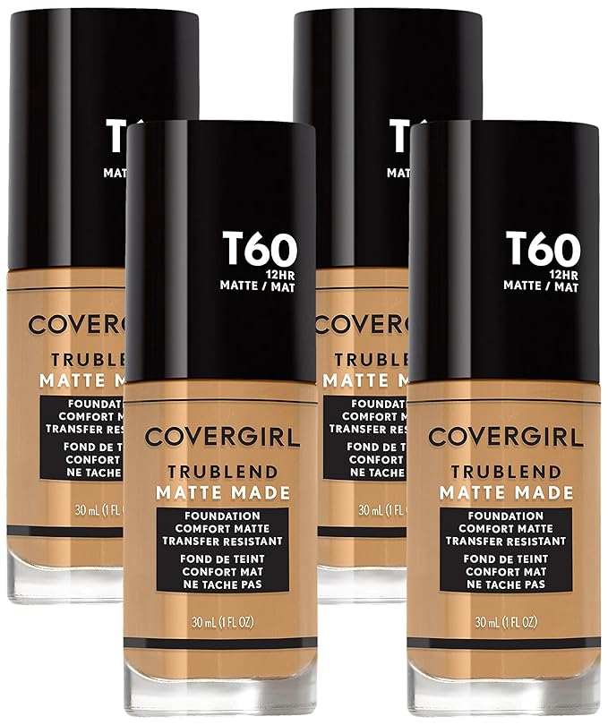 COVERGIRL TruBlend Matte Made Liquid Foundation, Warm Sun (Pack of 4)-VivaGrace Women