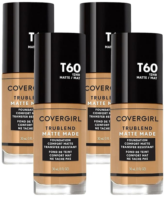 COVERGIRL TruBlend Matte Made Liquid Foundation, Warm Sun (Pack of 4)-VivaGrace Women