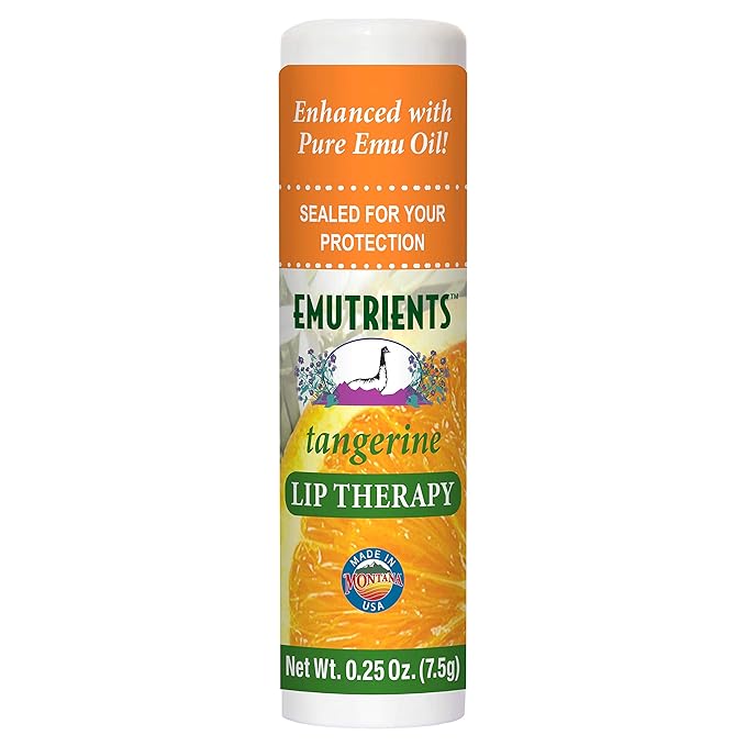 Montana Emu Ranch - Lip Therapy Lip Balm - 0.25 Ounce - Tangerine Flavor - Made with Pure Emu Oil-VivaGrace Women