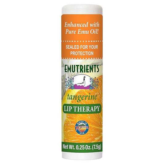 Montana Emu Ranch - Lip Therapy Lip Balm - 0.25 Ounce - Tangerine Flavor - Made with Pure Emu Oil-VivaGrace Women