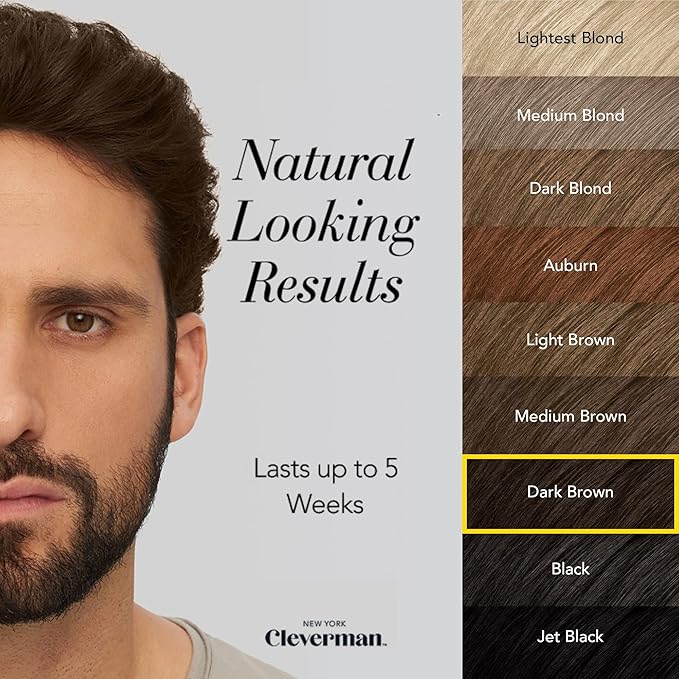 Cleverman Dark Brown Hair & Beard Dye Kit for Men - Natural-Looking Gray Coverage, Professional-Quality, Ammonia-Free for Hair, Beard & Mustache-VivaGrace Women