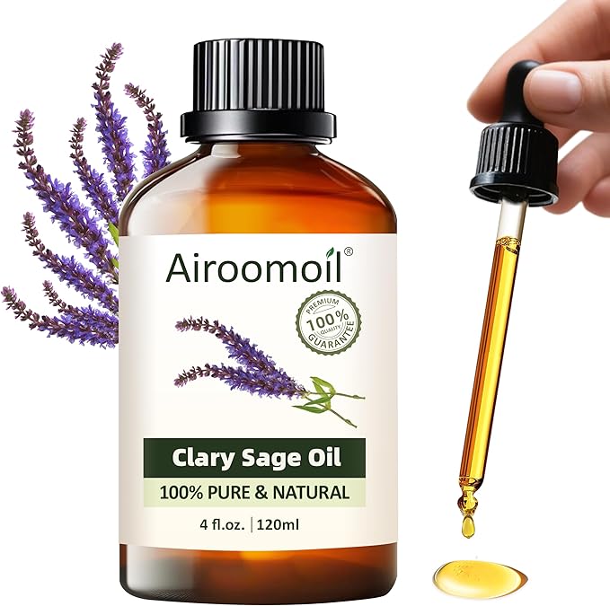 Pure Clary Sage Essential Oil, 100% Pure Natural Clary Sage Essential Oil, Premium Grade Essential Oils for Diffusers for Home, Skin, Care Massage, Soap Making, Aromatherapy, 4 Fl Oz | 120ml-VivaGrace Women
