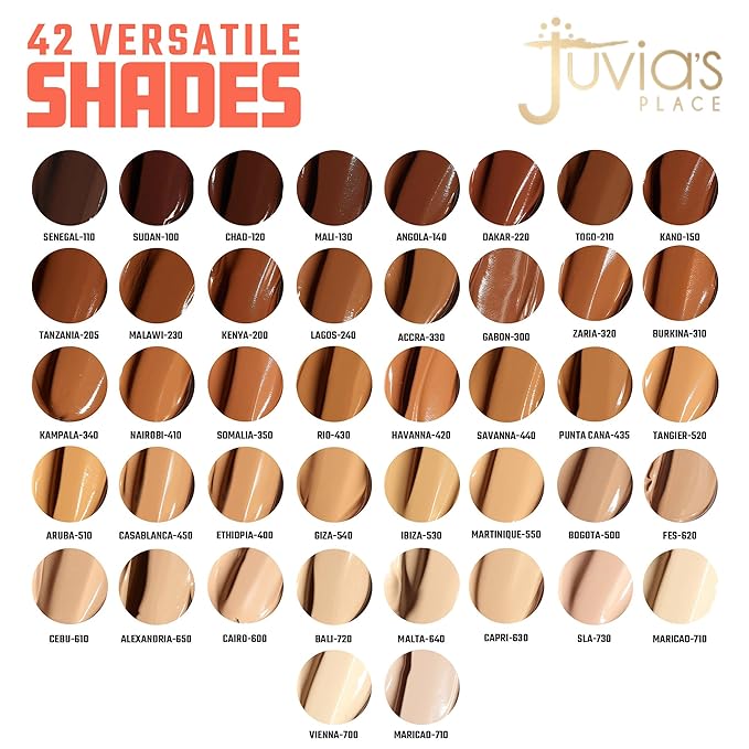 Juvia's Place I Am Magic Velvety Matte Liquid Foundation 300 - Gabon - Dark w/Neutral, Golden Undertone, Makeup Foundation Full Coverage, Lightweight, Long Wear, Velvety Matte Finish-VivaGrace Women