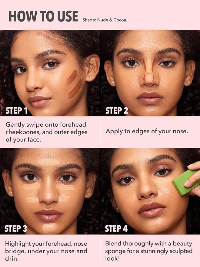 SHEGLAM 2 In 1 Dual Head Cream Contour Highlighter Stick Highly Pigmented Face Bronzer Makeup - Pearl & Sand-VivaGrace Women