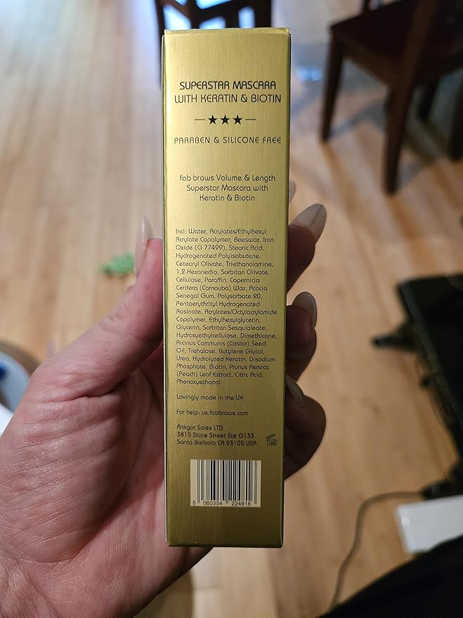 Fab Superstar Mascara: Waterproof Volumizing High Lash Lift Beauty Mascara: Black Liquid Mascarra for Bold Volume and Length - Infused with Keratin and Biotin for Longer, Better Defining Lashes - 10ml