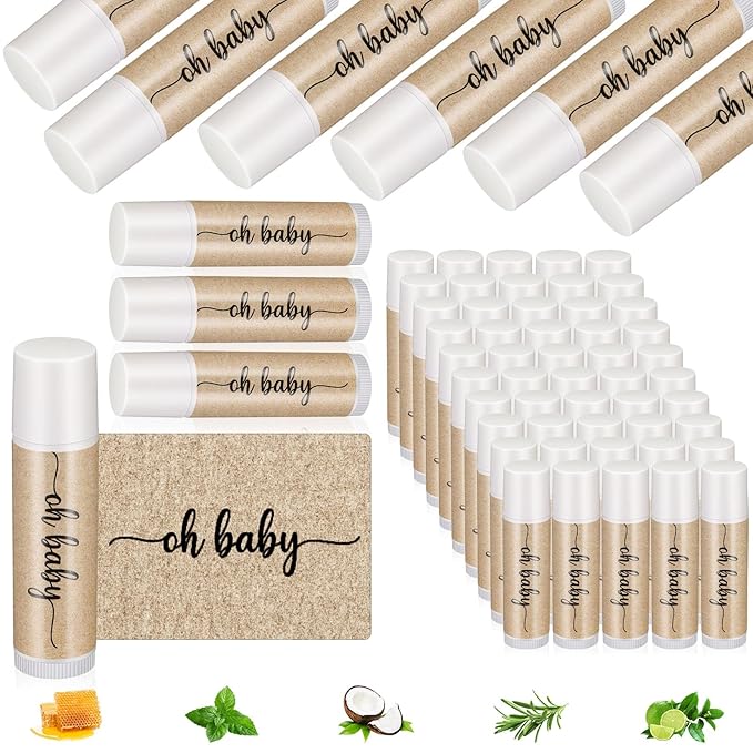 80 Pcs Lip Balm Bulk Baby Shower Favors Lip Balm Favors Baby Shower Guest Gifts for Women Children Men Girl Kids Gender Reveal Birthday Favors Gift Basket-VivaGrace Women