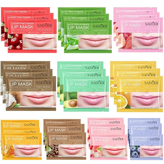 30 PCS Moisturizing Lip Mask .Crystal Lip Care Gel Pads Mask for Moisturizing & Reducing wrinkle, Let Your Lip Smoothing,Exquisite.Remove Dead Skin Moisture Essence-VivaGrace Women