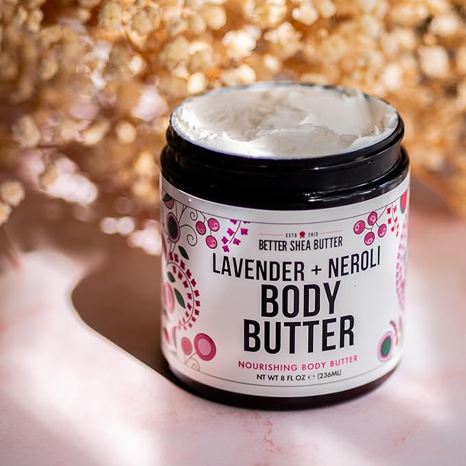 Body Butter for Women LAVENDER NEROLI | Whipped Body Moisturizer with Raw Shea Butter for Dry Skin, Paraben Free, Non-Greasy, No Synthetic Fragrances | 8 oz-VivaGrace Women