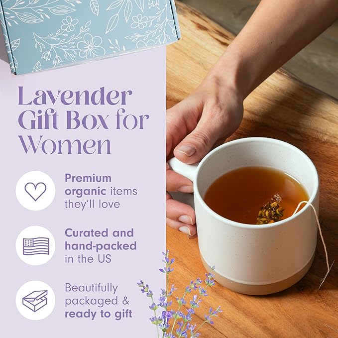 Unboxme Gifts Mini Lavender Spa Gift Set - Relaxation Gift Basket for Women - Self Care Package with Lavender Candle, Bath Bomb, Soap, Greeting Card & More-VivaGrace Women