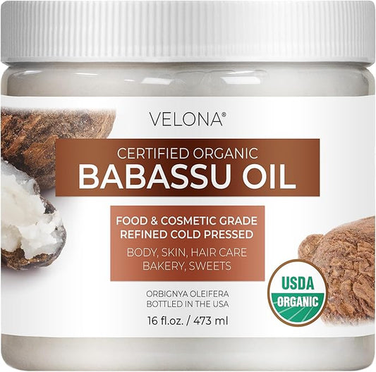 velona Babassu Oil USDA Certified Organic - 16 Fl Oz | 100% Pure and Natural Carrier Oil | Refined, Cold Pressed | Face, Hair, Body & Skin Care and Cooking | Use Today - Enjoy Results-VivaGrace Women