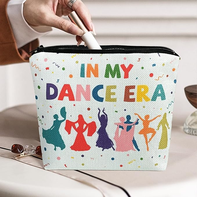 My Dance Era Canvas Zipper Cosmetic Bag, Small Makeup Bag for Women, Friends, Daughter, Sister for Dancers, Dancer Birthday Gifts for Girls (Blue)-VivaGrace Women