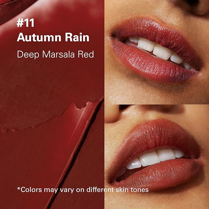 Melixir Vegan Lip Butter #11 Autumn Rain (+11 more colors), Deep Nourishing Tinted Lip Balm for Dry Lips, Bee-Free, Petrolatum-Free, Plant-Based, Hydrating for Cracked & Chapped Lips, Travel Essential-VivaGrace Women