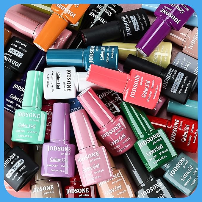 JODSONE Same Color Same Bottle 32 Colors Gel Nail Polish with U V Light Soak Off Glitter Base Top Matte Coat Manicure Salon Home DIY-VivaGrace Women
