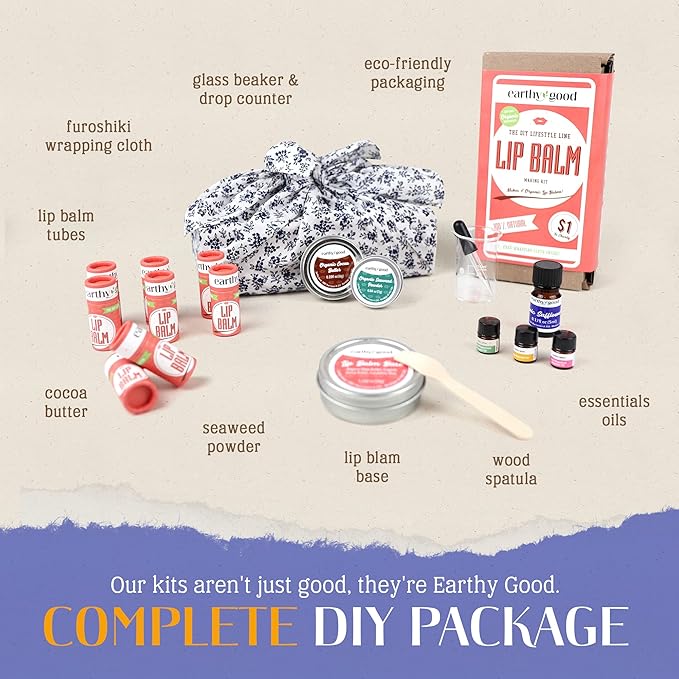 Earthy Good Organic DIY Lip Balm Making Craft Kit By Kiss Naturals-VivaGrace Women