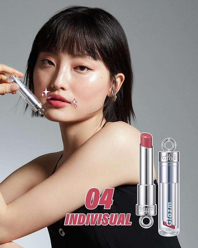 ATHE Glazm Lipbalm Stick - Vegan Glow Korean Lip Balm - Plumping, Volumizing & Highly Pigmented Lipstick - Soft Melting, Buildable Formula - Plant-Derived, Cruelty-Free, 0.12oz. (04 Individual)-VivaGrace Women