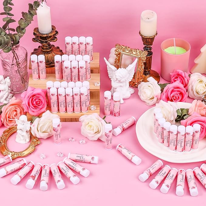 DMSKY 60 Pcs Wedding Bridal Shower Lip Balm Bulk, Bachelorette Souvenir & Baby Shower Favors, Wedding Party Favors for Guests, Thank You Gifts for Women Coworker Staff-VivaGrace Women