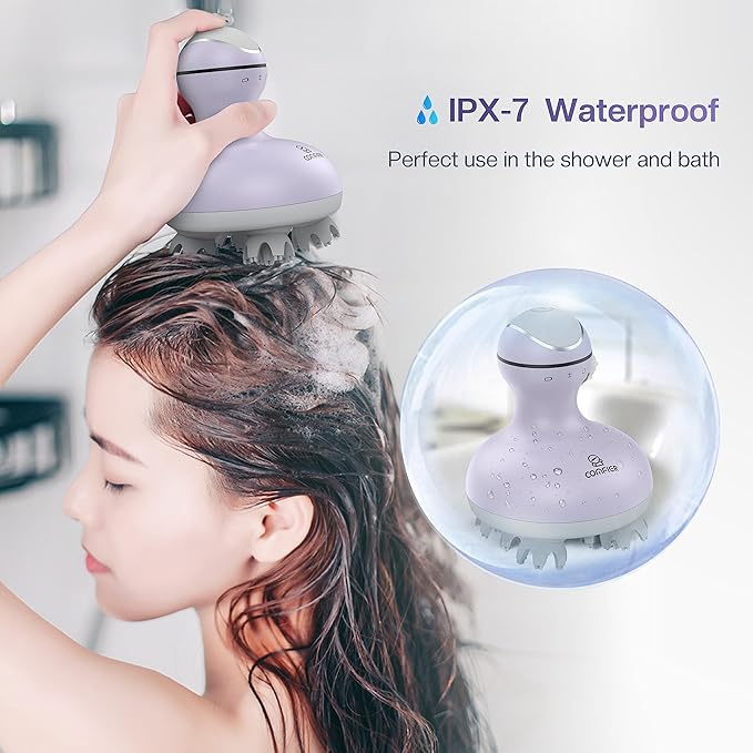 COMFIER Electric Scalp Massager with Mutlti-Modes Vibration, Portable Handheld Head Scratcher for Hair Growth,Waterproof Head Massager for Full Body,Dog Cat Massager for Deep Clean and Stress Relax-VivaGrace Women