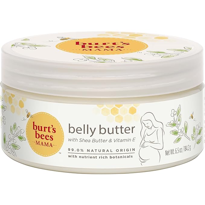 Burt's Bees Mama Belly Butter Stretch Mark Cream for Pregnancy Massages Body & Reduces Scar Appearance, Prenatal & Postnatal Tummy Skin Care, Shea Butter & Vitamin E Rich Formula, 6.5 Oz Tub-VivaGrace Women