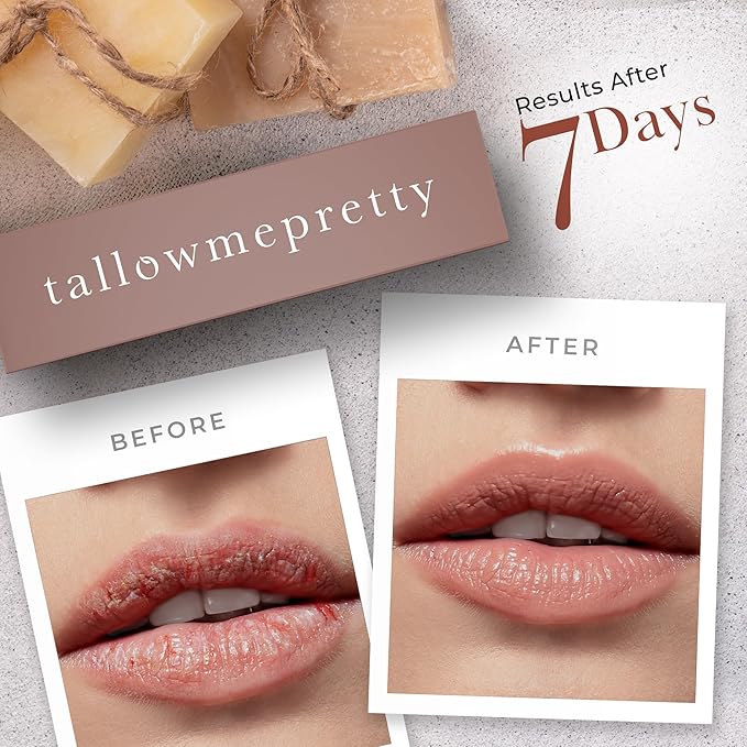 Unscented Lip Balm, Ultra-Soothing, Deeply Hydrating Tallow Lip Balm with Grass Fed Beef Tallow, Beeswax, Jojoba Oil & More, Non Toxic Lip Care, Made in the USA, 0.15 Oz.-VivaGrace Women