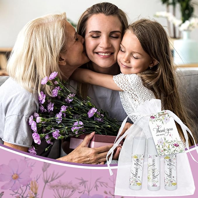 50 Set Employee Appreciation Gifts Bulk Baby Shower Favors Lip Balms Bulk Thank You Gifts Wedding Bridal Shower Bachelorette Gifts Prizes for Guests Women Teacher Coworker Nurse(Wildflower)-VivaGrace Women