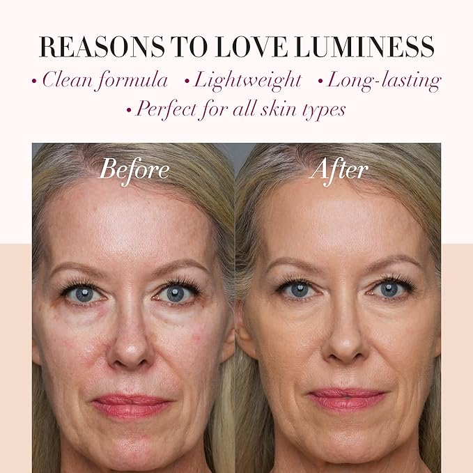 LUMINESS Airbrush Spray Silk Foundation Starter Kit - Tan Dark - Foundation, Primer & Dual-Sided Angled Buffing Brush - Medium, Buildable Coverage, Anti-Aging Formula Hydrates & Moisturizes-VivaGrace Women