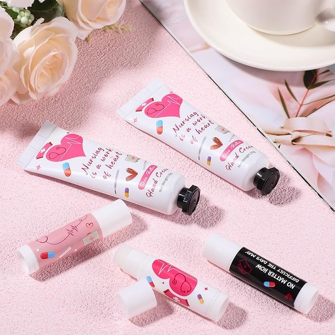 Nurse Appreciation Gifts Set Thank You Gifts Lip Balm Hand Cream for Dry Cracked Hands with Organza Bags Thank You Tags Jute for Party Holiday Nurse' Day(24 Sets)-VivaGrace Women