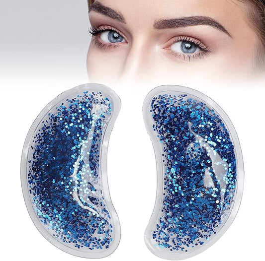 Eye Gel Ice Pack, Reusable Gel Eye, Eye Cooling Pad Hot Cold Eye Patch, Under Eye Patches to Relieve Tired Eyes, Dark Circles(Blue)-VivaGrace Women