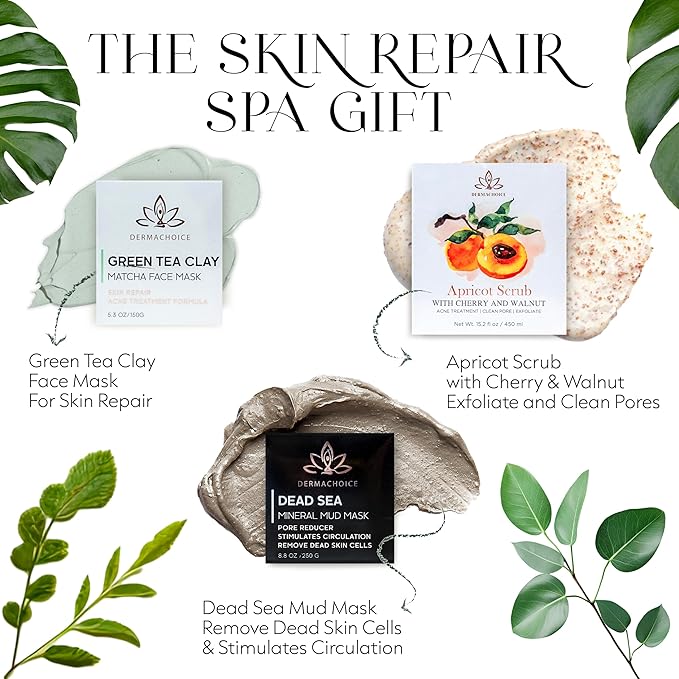 Skin Repair Spa Gift Set - 8 Piece Skin Care Products for Women, Beauty & Personal Care - Full Size Skincare Set Spa Gift Basket, Infused with Minerals & Vitamins - Gift Box Spa Kit-VivaGrace Women