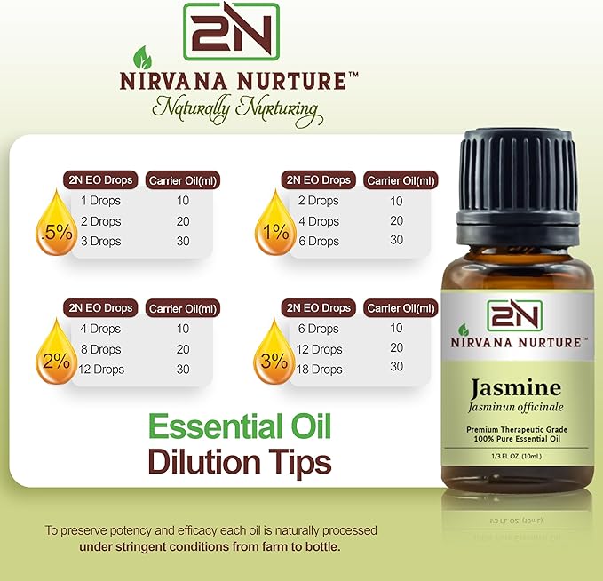 Jasmine Essential Oil 100% Pure Premium Therapeutic Grade, Undiluted - Aromatherapy Diffuser for Calm and Relaxation, Skin Care, Hair Care-VivaGrace Women
