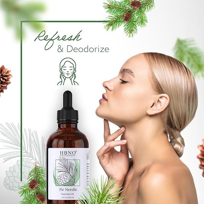 HBNO Fir Needle Essential Oil - Huge 4 oz (120ml) Value Size - Natural Fir Needle Oil - Perfect for Cleaning, Aromatherapy, DIY, Soap and Diffuser-VivaGrace Women