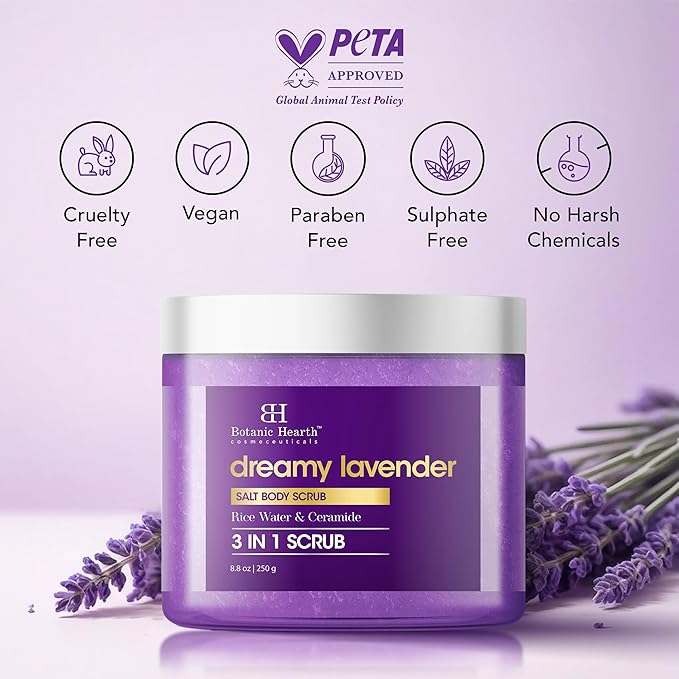 Botanic Hearth Dreamy Lavender Body Scrub 8.8 Fl Oz | Gently Exfoliates And Moisturizes Skin, Infused With Natural Lavender Oil And Essential Nutrients For Smooth And Radiant Skin-VivaGrace Women