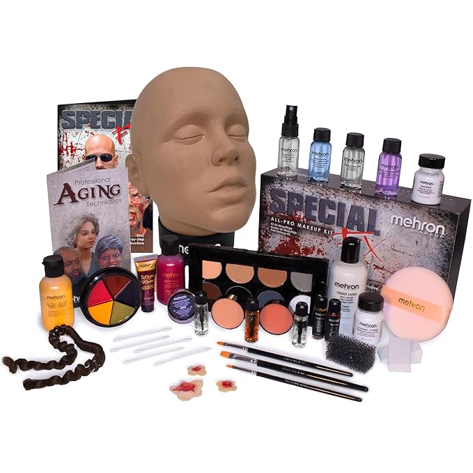 Mehron Makeup Special FX Set for Halloween, Horror, & Cosplay (Practice Head Included)-VivaGrace Women