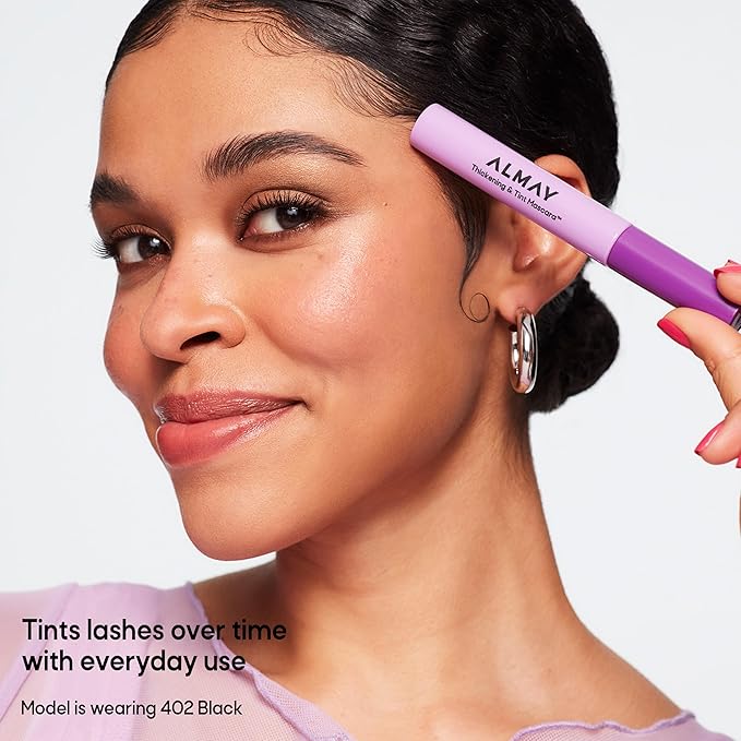 Almay Thickening & Tint Mascara, Instant Soft Full Volume, Conditions & Darkens Natural Lashes Over Time, No Flaking or Clumping, 401 Blackest Black, 0.28 fl oz