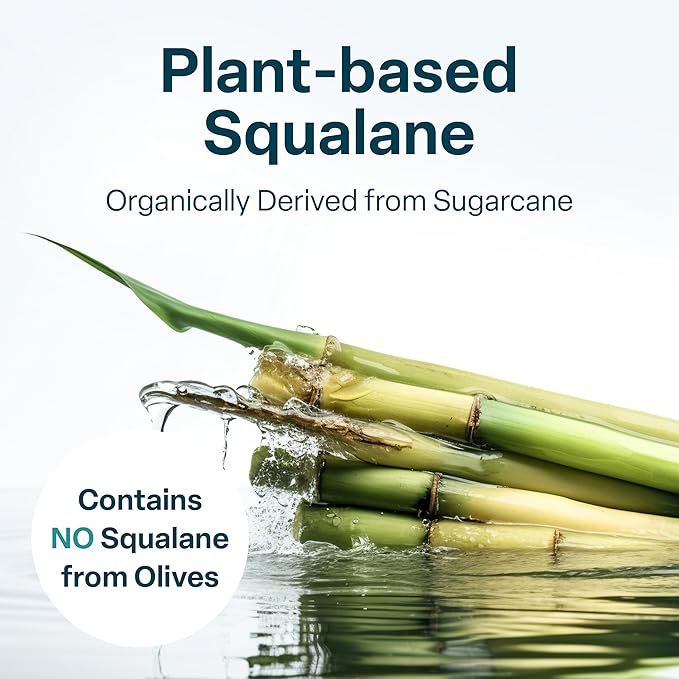 QRxLabs Pure Organic Squalane Oil & Vitamin E Oil for Face & Skin - 2 Fl Oz - USDA & ECOCERT Certified Organic Sugarcane - Hydrating Facial, Body & Hair Formula - Reduces Fine Lines & Wrinkles-VivaGrace Women
