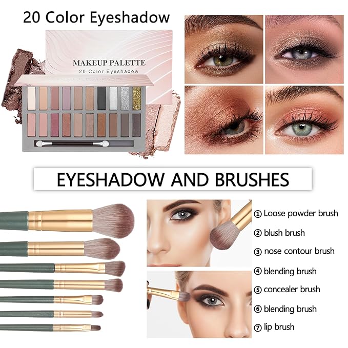 Makeup Kits Makeup Kit for Women Full Kit Makeup Set for Women Foundation Face Primer Eyeshadow Concealer Lipstick Makeup Bag Makeup Sets for Teens-VivaGrace Women