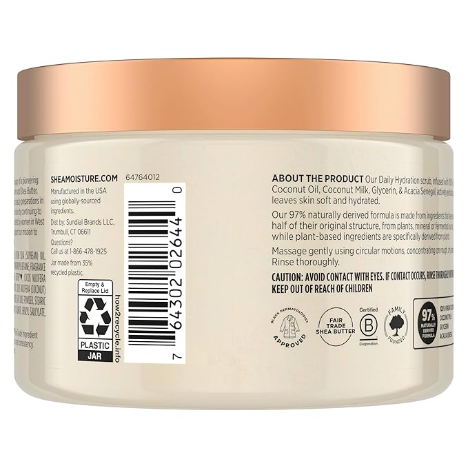 SheaMoisture Shea Sugar Body Scrub For Nourish And Replenish Skin Virgin Coconut Oil Daily Hydrating Body Scrub With 24h Shea Moisture Nutrients 12 oz-VivaGrace Women