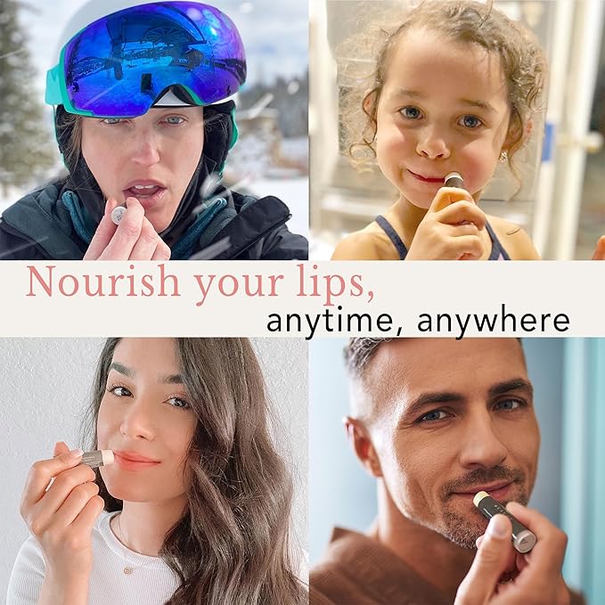 Natural Lip Balm Chapstick Pack - 12 Chap Stick Organic Lip Balm Set for Lip Healing and Repair - Natural Chapstick Hydrating Lip Balm for Dry Cracked Lips Flavored Lip Balm-VivaGrace Women