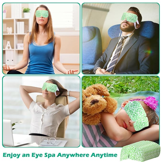 50 Packs Steam Eye Mask for Dry Eyes Spa Warm Sleep Eye Mask Self Heating Disposable Eye Masks for Home Office Travel Eyestrain Relieve (Unscented)-VivaGrace Women